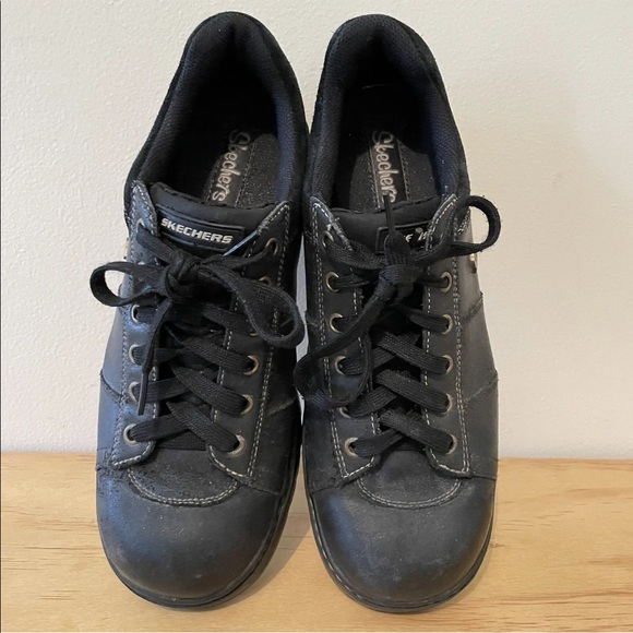 skechers 90s y2k grunge punk black shoes sneakers lace up size 11 chunky Goth - Picture 3 of 12
